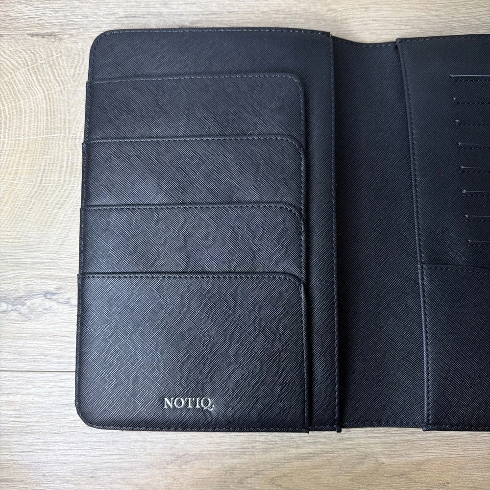 Notiq Portfolio Black MM1 Nomi Ringless Agenda Wallet Planner Cover‎ Organizer